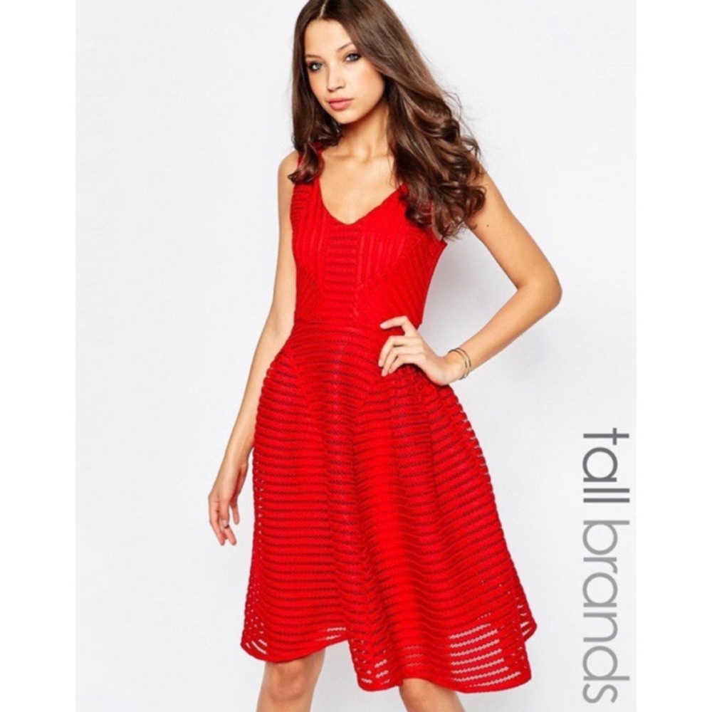 Red Tall Skater Dress